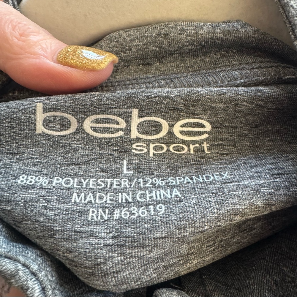 BEBE Sport Gray Zip Up Performance Jacket Size L Large - Picture 4 of 8